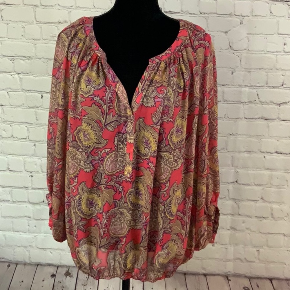 New, never worn LOFT Pink Paisley Blouse Large